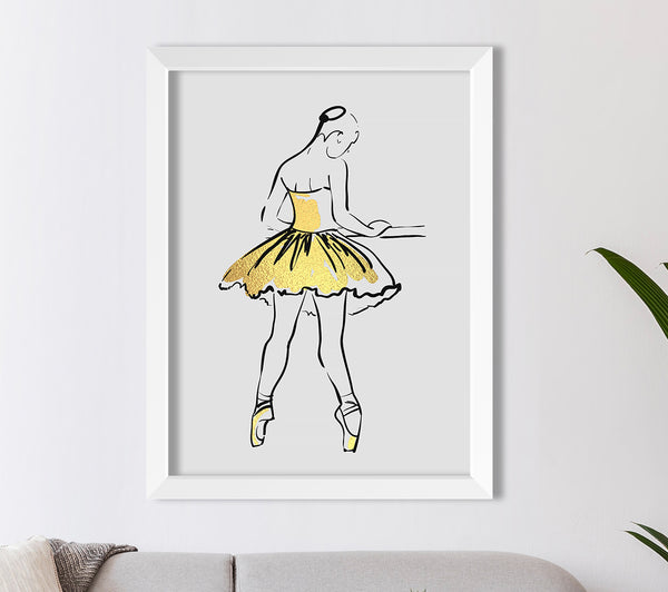 Die tanzende Ballerina – Goldfoliendruck