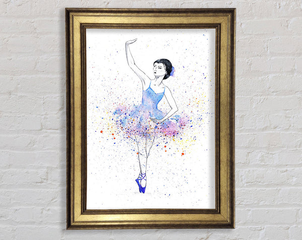 Blue Pink Ballerina 5 Framed Print