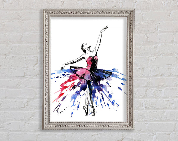 Blue Pink Ballerina 8 Framed Print