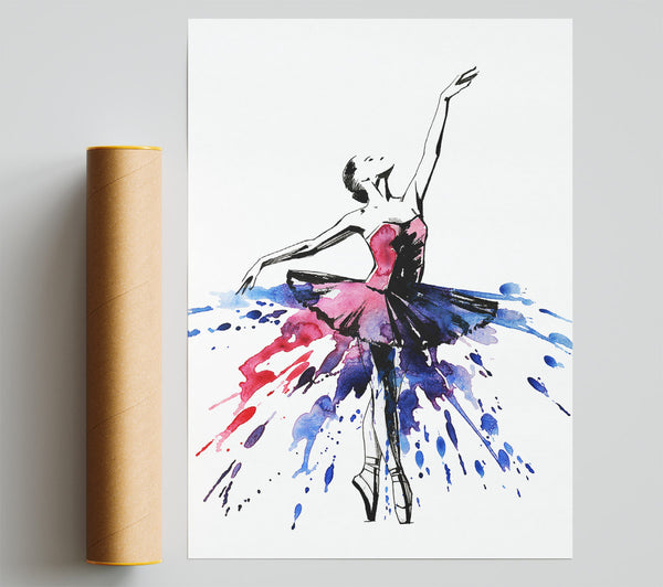 Blue Pink Ballerina 8 Giclee Print