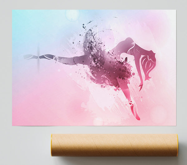 Blue Pink Ballerina 6 Print