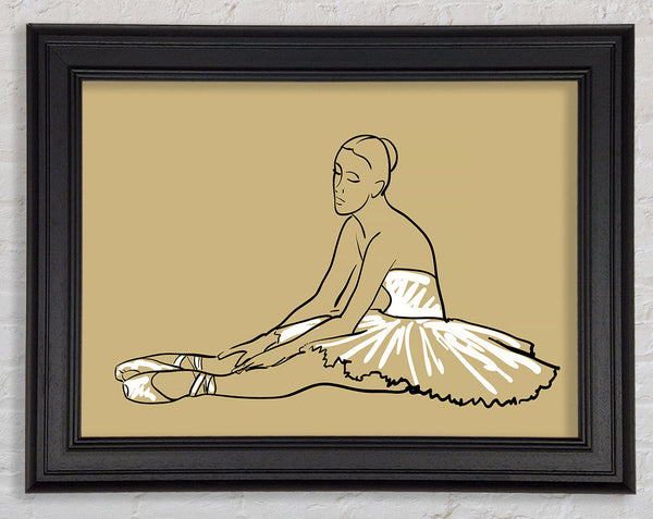 Beige White Ballerina 4 Framed Print