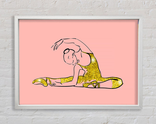 Golden Pink Ballerina 4 Framed Print