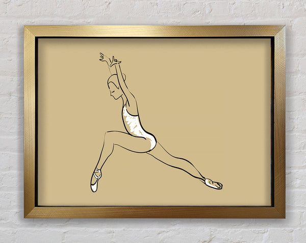 Beige White Ballerina 5 Framed Print