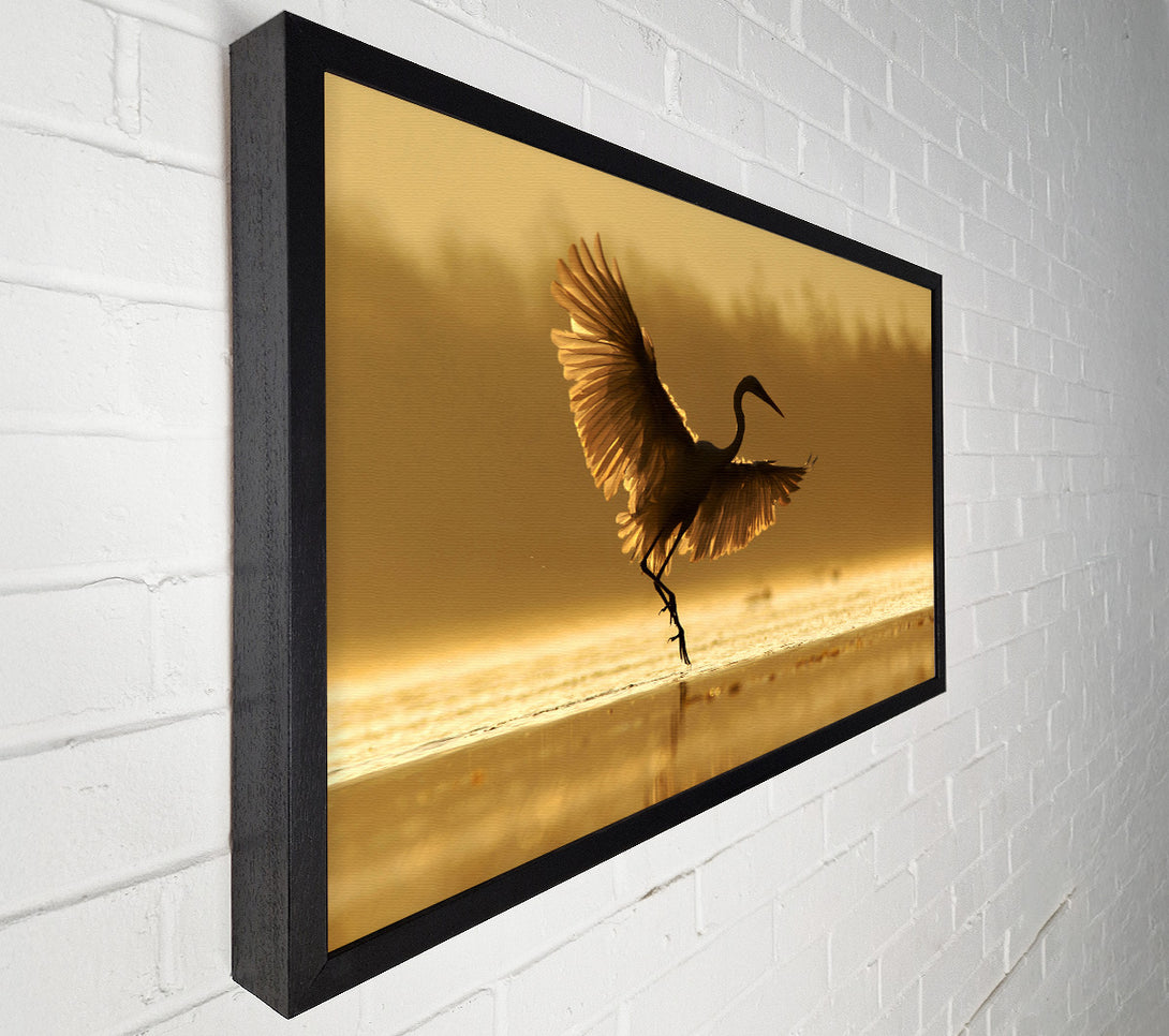  A Canvas Print of Dancing Sunset Heron Canvas Art