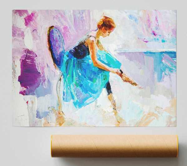 Blue Pink Ballerina 4 Giclee Print