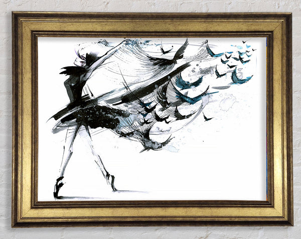 Black Ballerina Framed Print