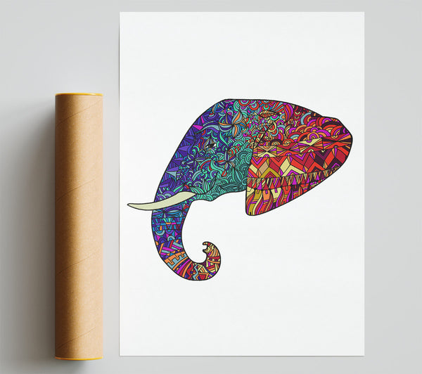 Indian Elephant Head Poster