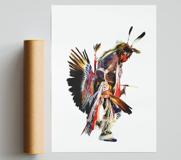 Red Indian Warrior Poster
