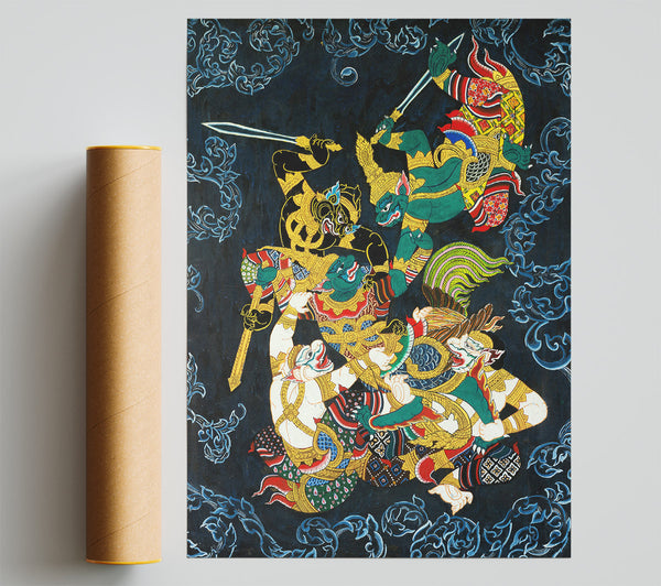 Warriors At Battle Giclee Print