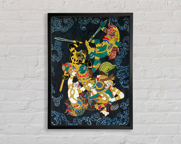 Warriors At Battle Framed Print