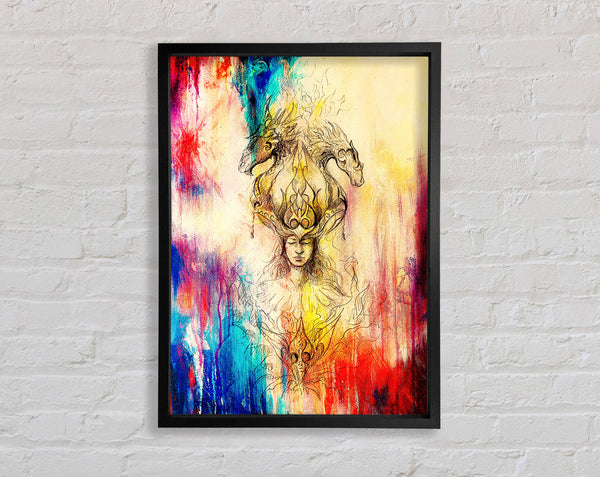 Red Indian Painting Framed Print