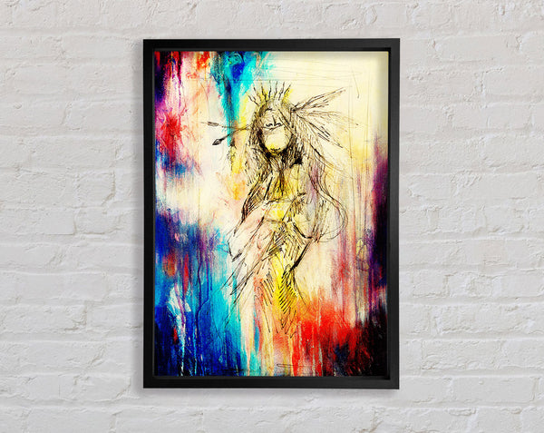 Red Indian Warrior Princess Framed Print