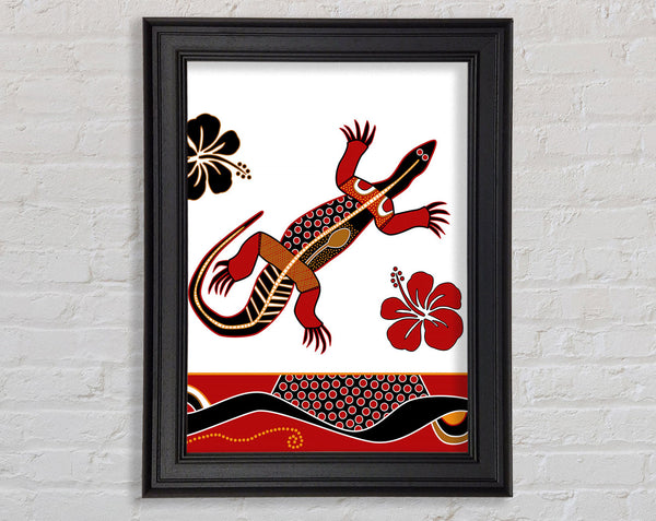 Aboriginal Lizard 1 Framed Print