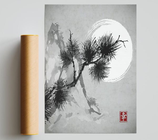 Japanese Sunset Tree Giclee Print