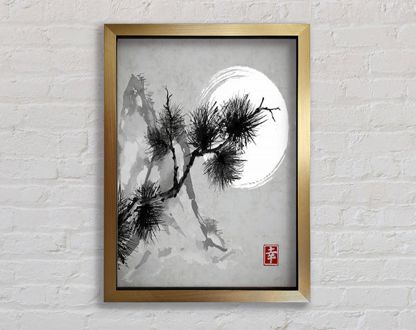 Japanese Sunset Tree Framed Print