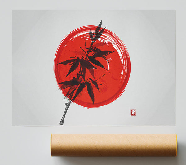 Bamboo Against The Red Sun Poster