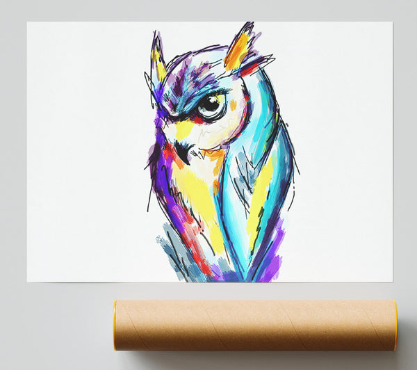Rainbow Owl Print