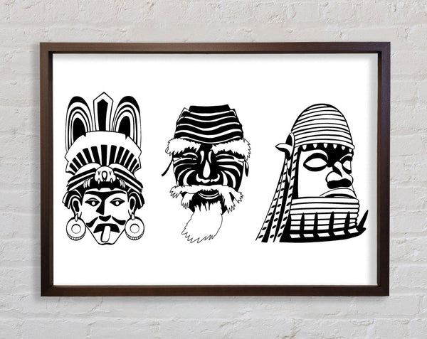 Mayan Masks Framed Print
