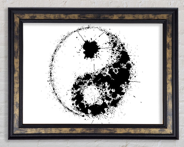 Yin Yang Splash Framed Print
