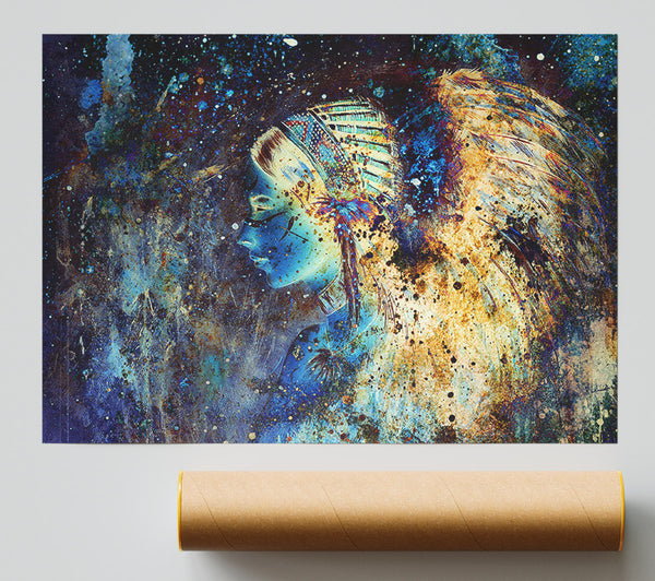 Red Indian Star Night Giclee Print
