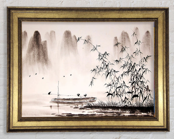 Bamboo Mountains Framed Print