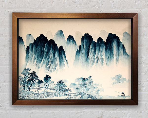 Beautiful Japanese Hills Framed Print