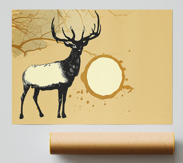 Stag In The Golden Suna Poster