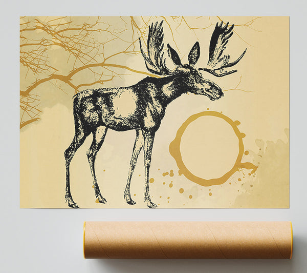 Moose In The Golden Suna Giclee Print