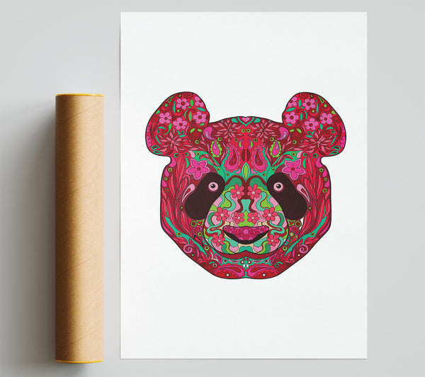 Flower Panda Poster