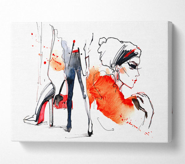  A Canvas Print of Shoes Bag Done 2 Canvas Print