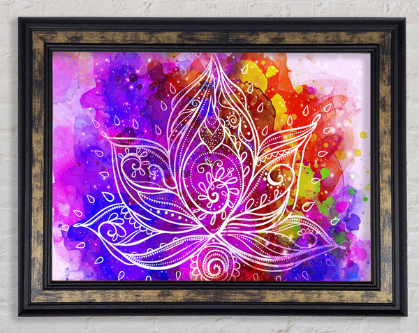 Abstract Lotus Leaves Framed Print