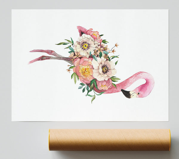 Flamingo Flower Body Print