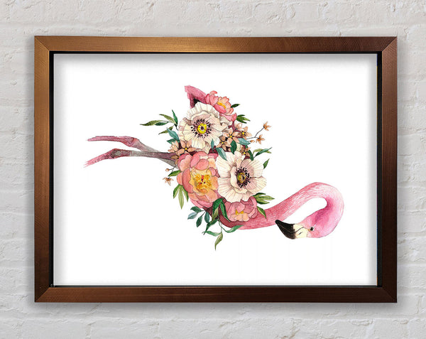 Flamingo Flower Body Framed Print