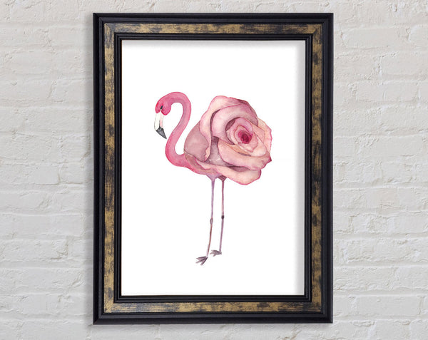 Pink Flamingo Rose Framed Print