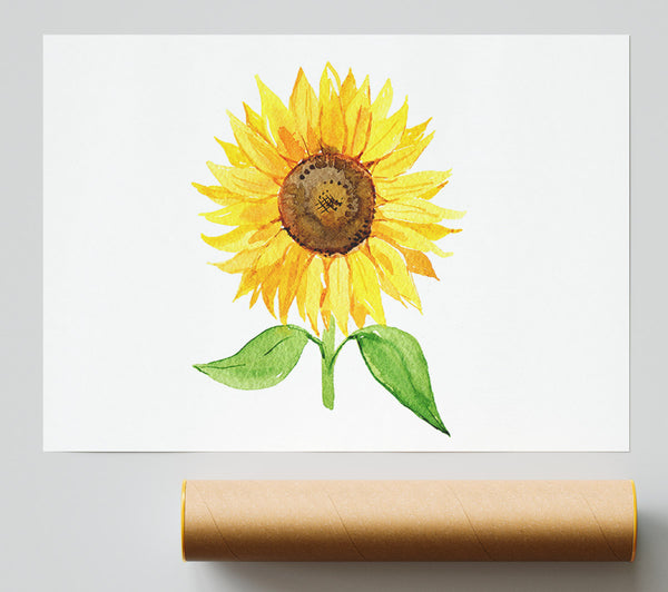 Single Sunflower Poster