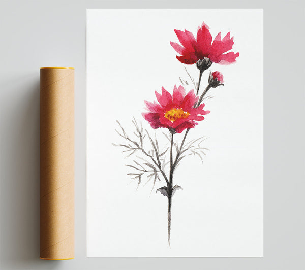 Pink Flower Spray Poster