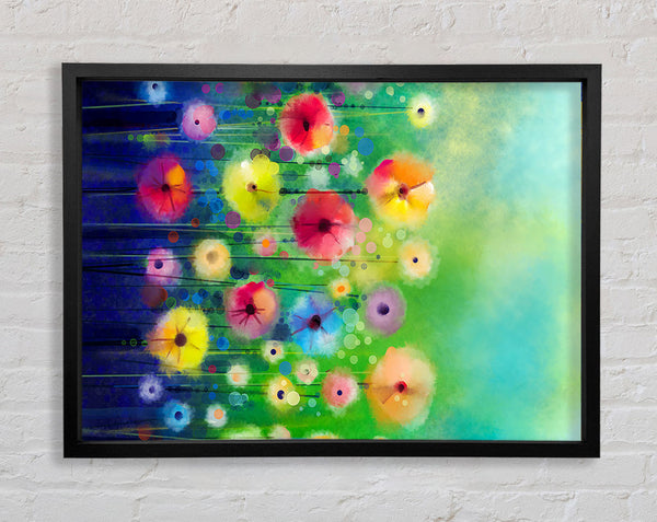 Psychedelic Flower Garden Framed Print