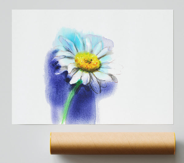 White Daisy Blues Poster