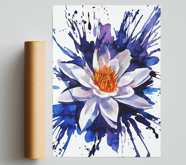 Water Lily Blues Print