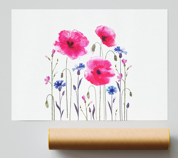 Pink Poppy Abstract Poster