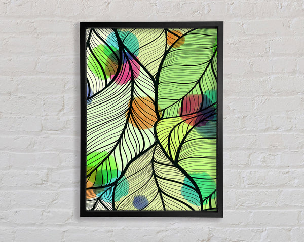 Paint Splash Leaves Framed Print