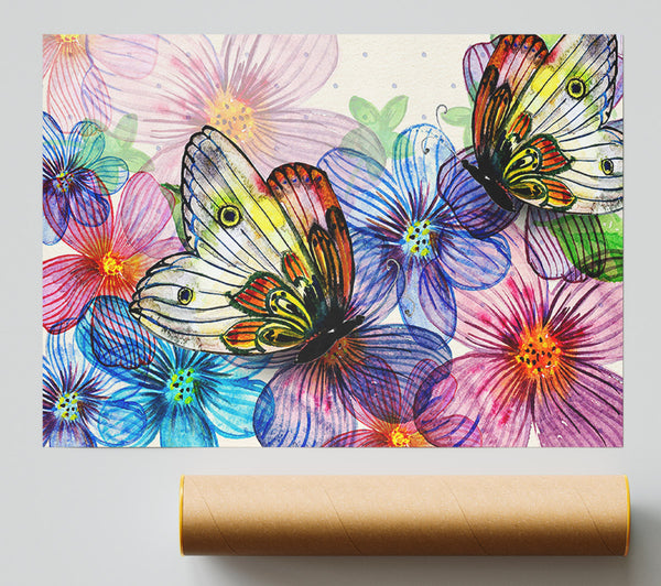 Butterfly Petal Madness Poster