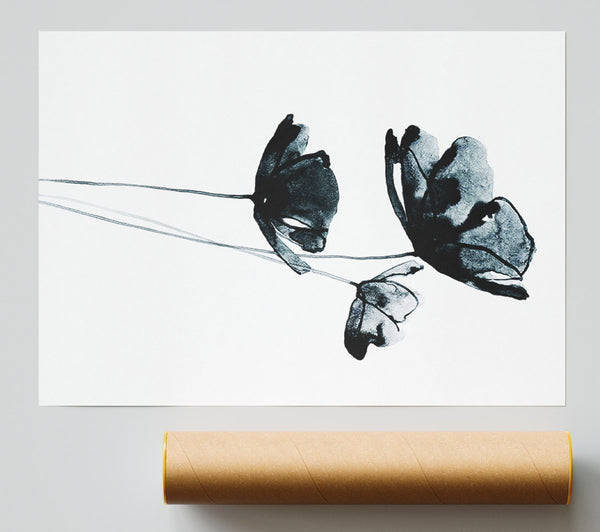 Black Poppy Abstract Giclee Print