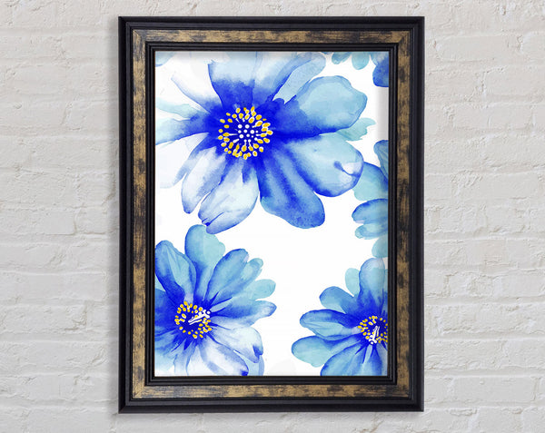 Stunning Blue Petals Framed Print