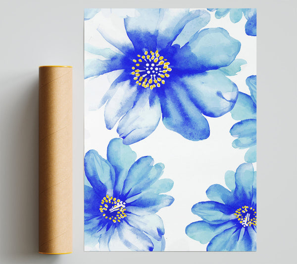 Stunning Blue Petals Print