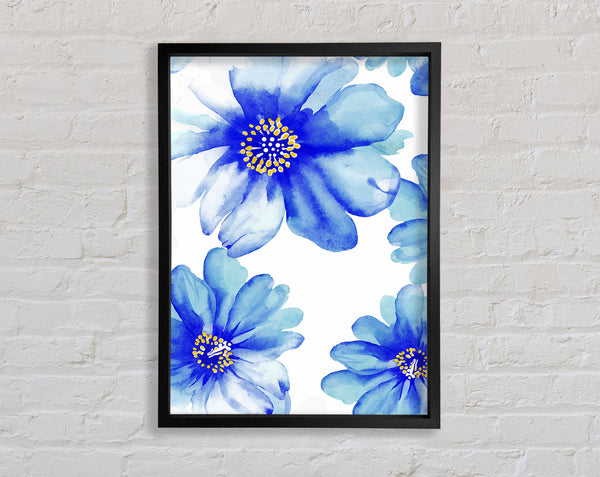 Stunning Blue Petals Framed Print