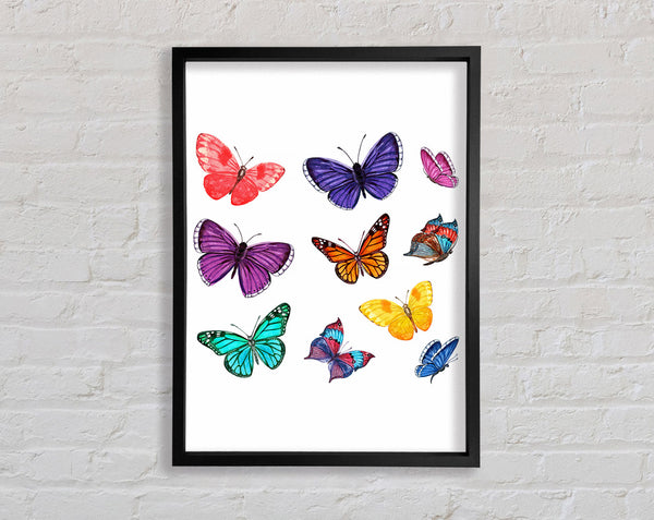 Rainbow Butterflies Framed Print