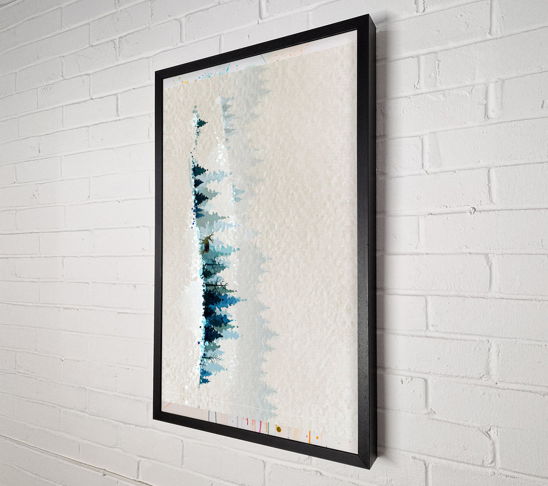  A Canvas Print of Deer In Winter Wonderland Canvas Art