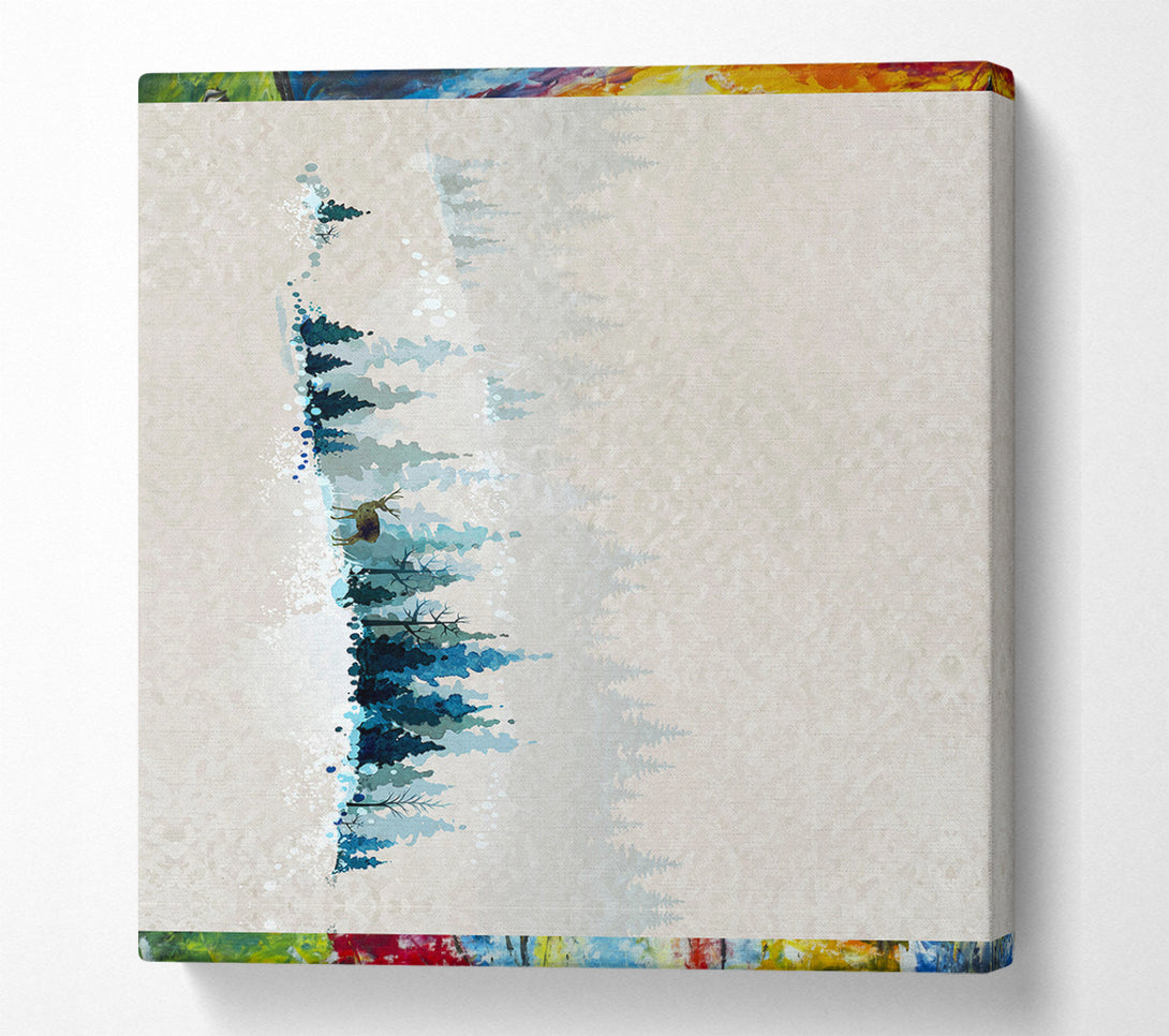  A Canvas Print of Deer In Winter Wonderland Canvas Art